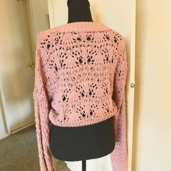 Free People Dusty Rose knit button up cardigan XS - Picture 4 of 10